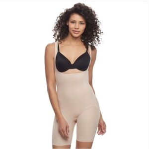 Naomi‎ & Nicole Nude Shapewear Thigh Slimming Torsette Bodysuit Size Large